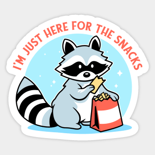 Raccoon Here For The Snacks Sticker